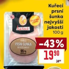 Šunka kuřecí prsní nejvyšší jakosti DZ Klatovy
