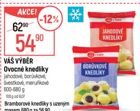 Knedlíky ovocné mražené Váš Výběr