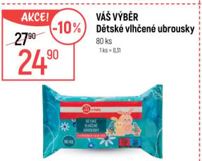 Vlhčené ubrousky dětské Váš Výběr