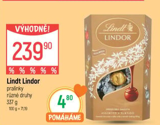 Bonboniéra Pralinky Lindor Lindt