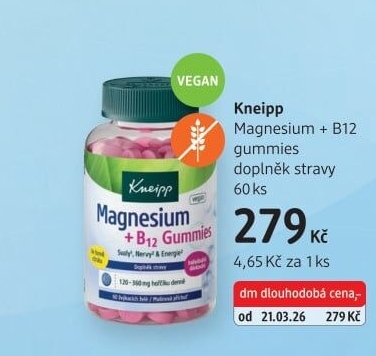 Doplněk stravy Magnesium + B12 gummies Kneipp