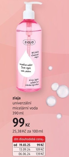 Micelární voda Ziaja