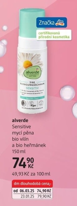 Mycí pěna Alverde