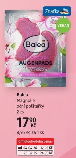 Oční polštářky hydrogelové Balea