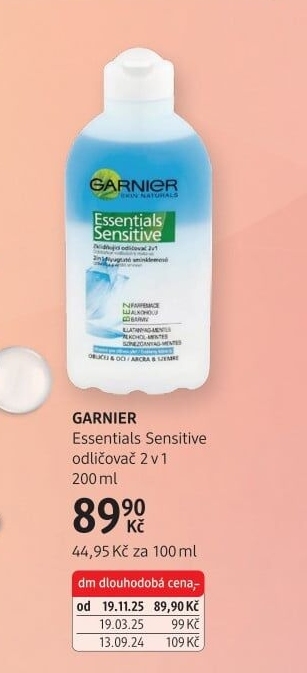 Odličovač 2v1 Essentials Garnier