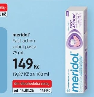 Zubní pasta Fast Action Meridol