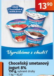 Jogurt smetanový ochucený Choceňský