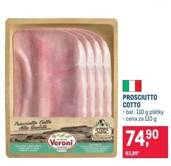 Šunka Prosciutto Cotto Veroni