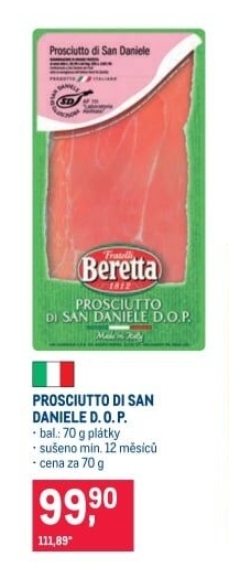 Šunka Prosciutto di San Daniele D.O.P. Beretta