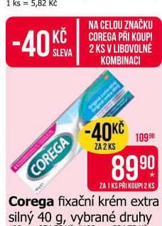 Fixační krém na zubní protézu Corega