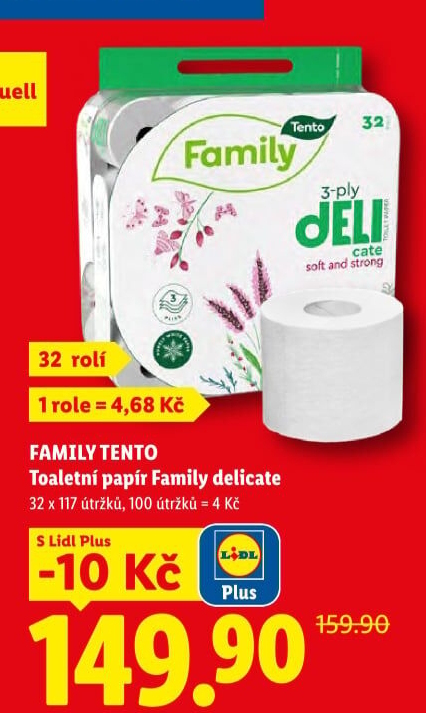 Toaletní papír 3vrstvý Family Tento