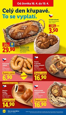 akční leták Lidl 16.4.2026-19.4.2026