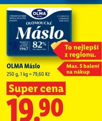 Máslo Olomoucké Olma