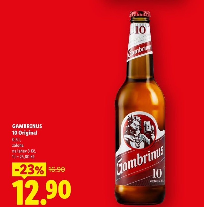 Pivo světlé výčepní Originál 10° Gambrinus