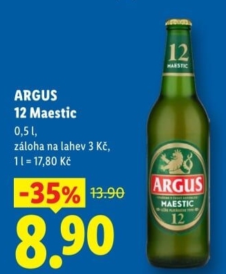 Pivo světlý ležák 12° Maestic Argus