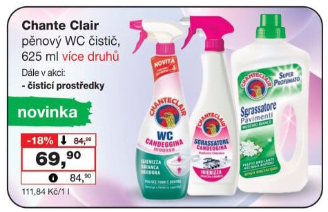 Čistič WC Chante Clair