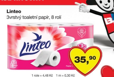 Toaletní papír 3vrstvý Linteo