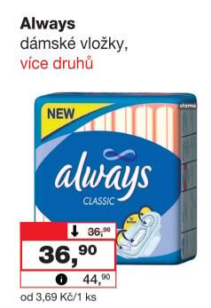 Vložky dámské Always