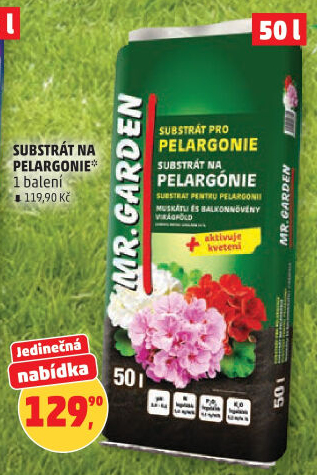 Substrát pro muškáty / pelargonie Mr. Garden Agro