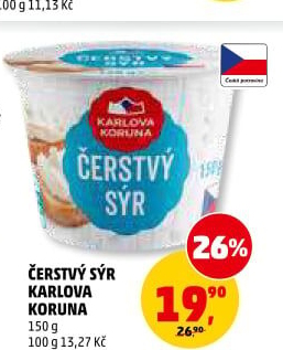 Čerstvý sýr Karlova Koruna