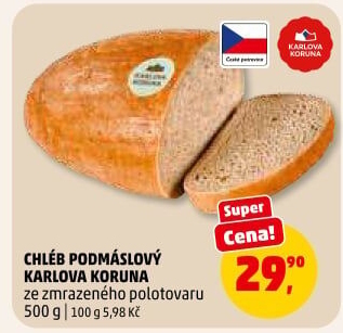 Chléb podmáslový Karlova Koruna