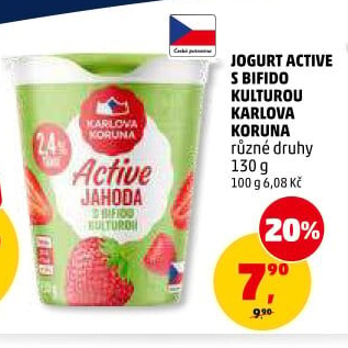 Jogurt ochucený Active Karlova Koruna