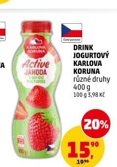 Jogurtový nápoj Karlova Koruna