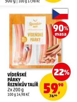 Párky vídeňské Řezníkův talíř