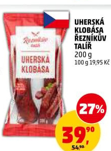 Uherská klobása Řezníkův talíř