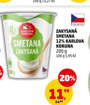 Zakysaná smetana 12% Karlova Koruna