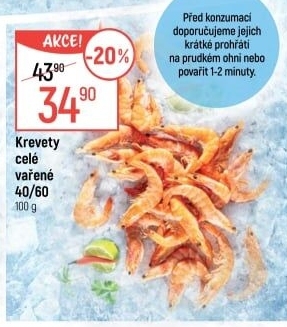 Krevety vařené