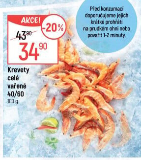 Krevety vařené