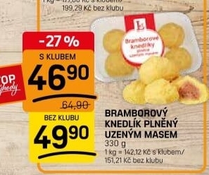 Knedlíky bramborové s uzeným masem Lef
