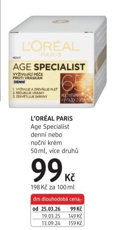 Krém pleťový proti vráskám Age Specialist L'