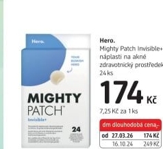Náplasti na akné Mighty Patch Hero.