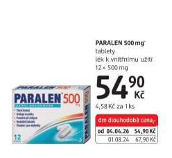 Tablety proti horečce a bolesti 500 Paralen