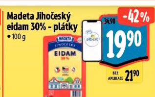 Sýr Eidam Jihočeský 30% Madeta