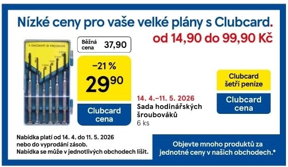 Sada hodinářských šroubováků
