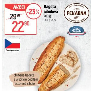 Bageta s cibulkou