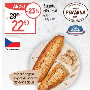Bageta s cibulkou