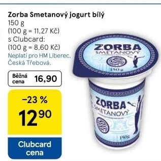 Bílý jogurt smetanový Zorba