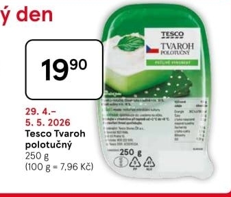 Tvaroh polotučný Tesco