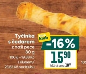 Tyčinka s čedarem