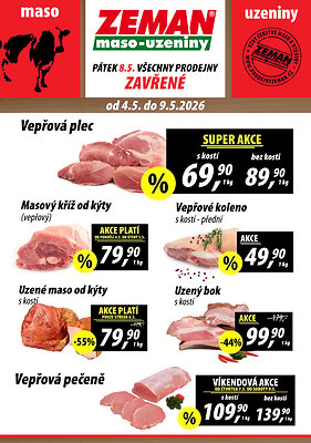 akční leták ZEMAN maso - uzeniny 4.5.2026-9.5.2026