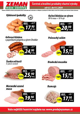 akční leták ZEMAN maso - uzeniny 4.5.2026-9.5.2026