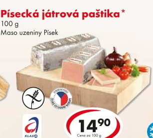 Paštika játrová písecká Maso uzeniny Písek