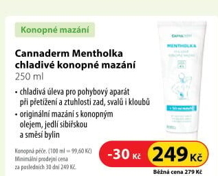 Mazání konopné Mentholka Cannaderm