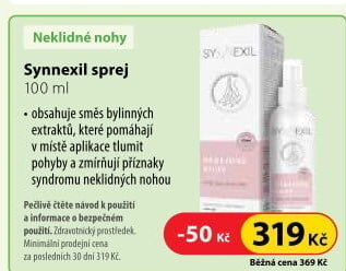 Sprej na syndrom neklidných nohou Synnexil