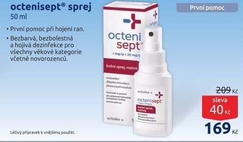 Roztok sprej na podporu hojení ran Octenisept