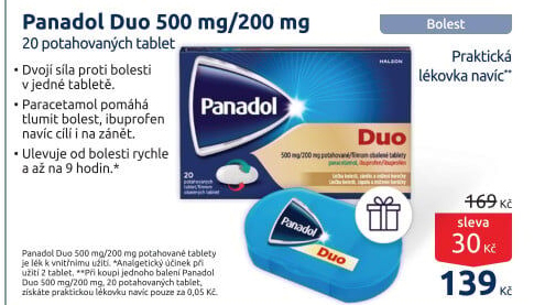 Tablety proti bolesti Panadol Duo